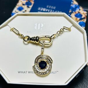 Bomb Party September Necklace NK78868 Lab Created Sapphire on Gold Plating New